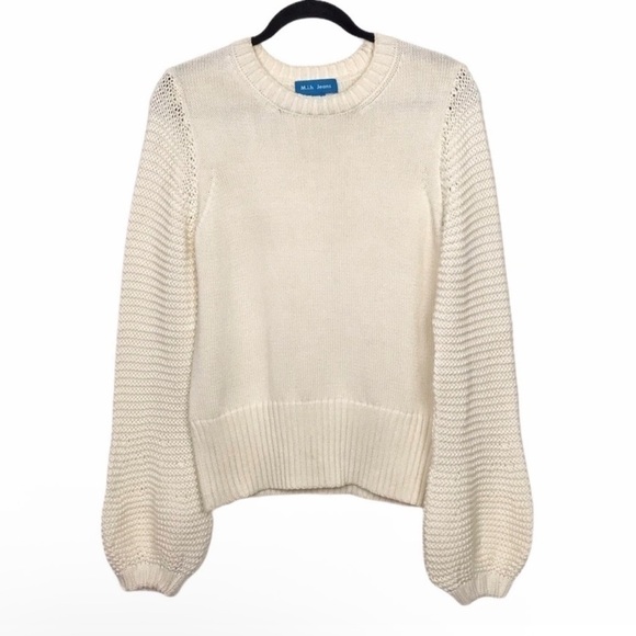 MIH Jeans Ivory Lova Textured Sweater Anthropologie - Picture 1 of 12